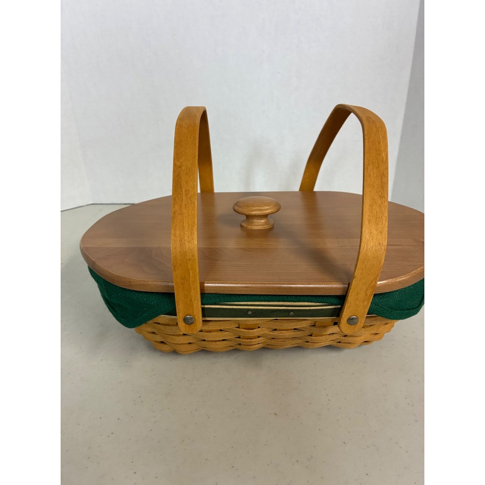 Longaberger 2006 Christmas Collection Natures Garland Basket Wood Lid Liner USA - Picture 3 of 11